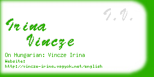 irina vincze business card